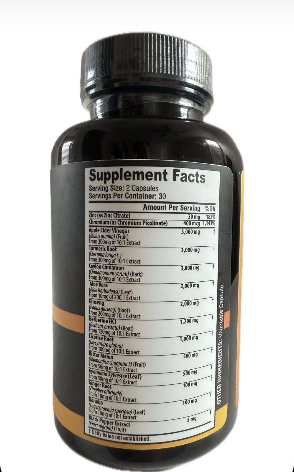Ceylon Cinnamon Capsules 3000mg Turmeric 3000mg Apple Cider Vinegar 3000 mg Ginseng 2000mg Aloe Vera 2000mg Berberine Supplement 1200mg + Banaba | Bitter Melon | Gymnema | Ginger Root - 60 Count — Amazon image 8