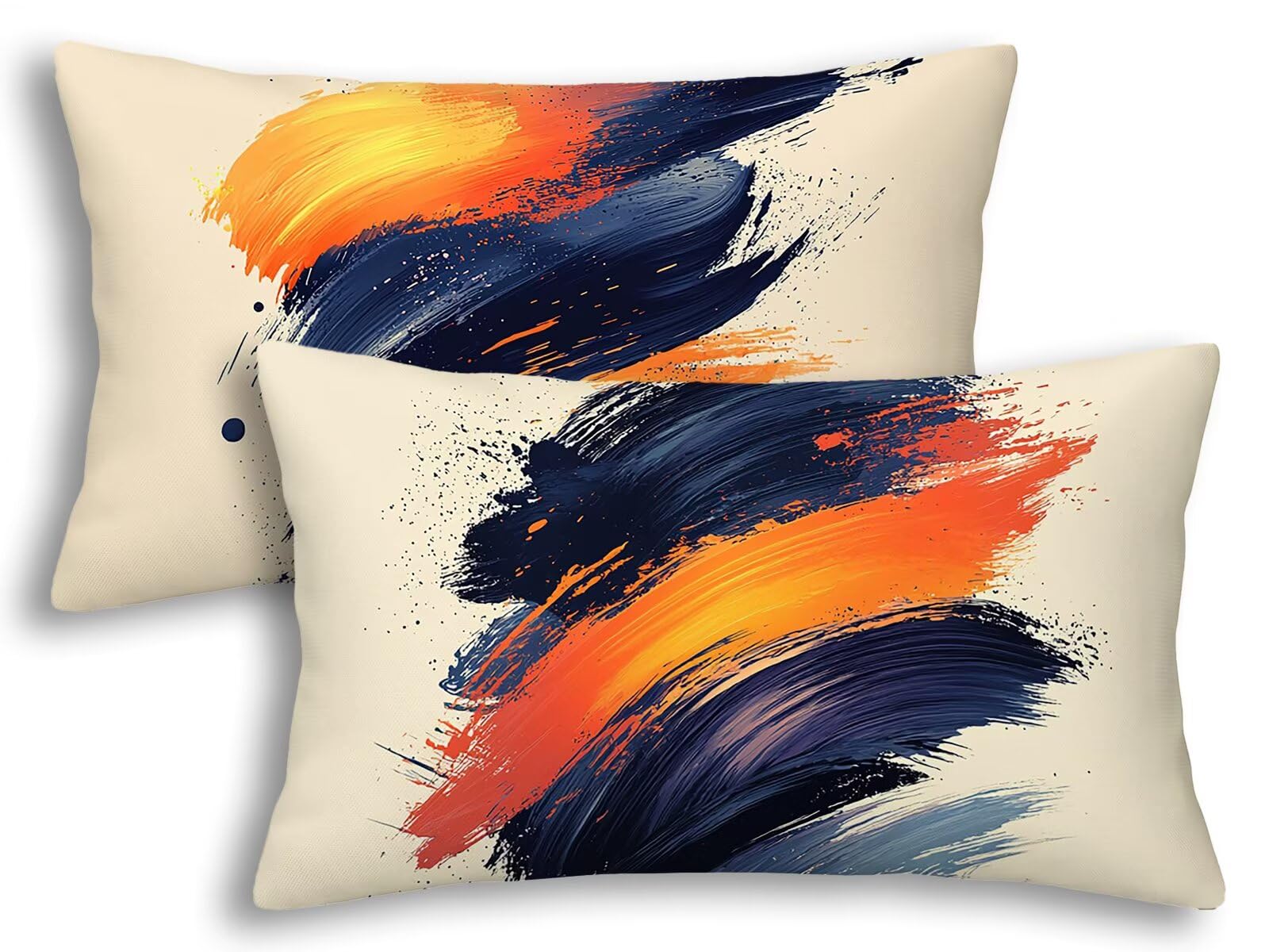 Fundas Cojines 40x60 Beige de Terciopelo Abstracto de Lujo Funda Almohada Rectangular Salón