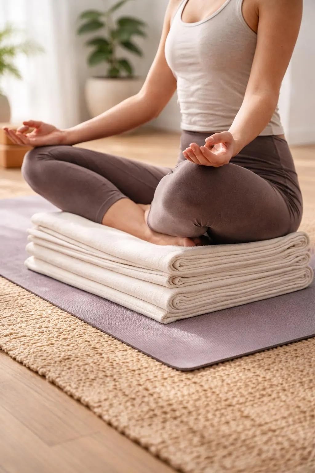 YOGA-NATION Mantas de yoga Iyengar (juego de 6), mantas de yoga de algodón puro, mantas de yoga Pune