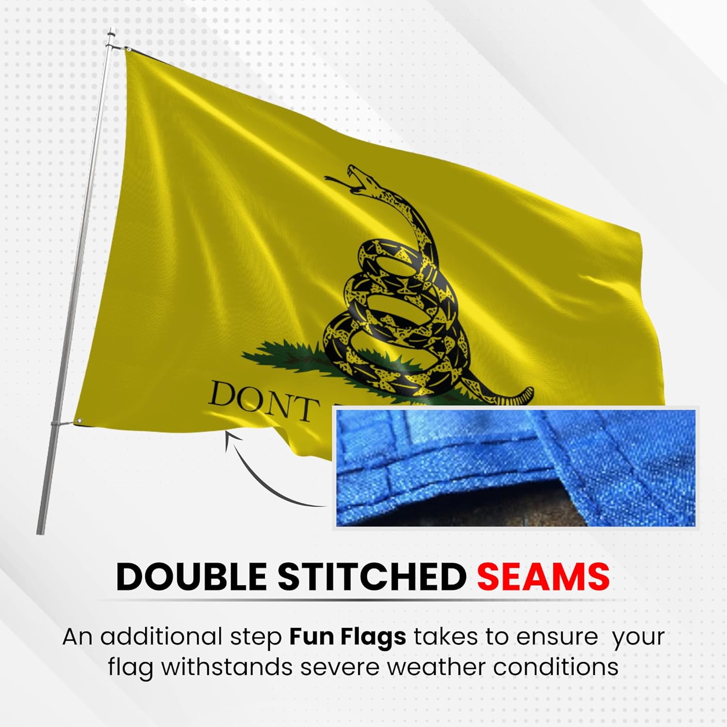 Don't Tread On Me Flag - Durable and Weather Resistant Patriotic Flags, Vibrant Color USA Banner, 3x5 Indoor And Outdoor Flag