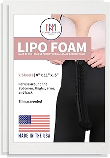 New Millennium Premium Lipo Foam Sheets (2 Pack) | USA Medical-Grade Compression Pads - Liposuction, BBL, Tummy Tuck | Reduce Swelling & Bruising | Use with Fajas, Ab Boards, Recovery Garments (8x11)