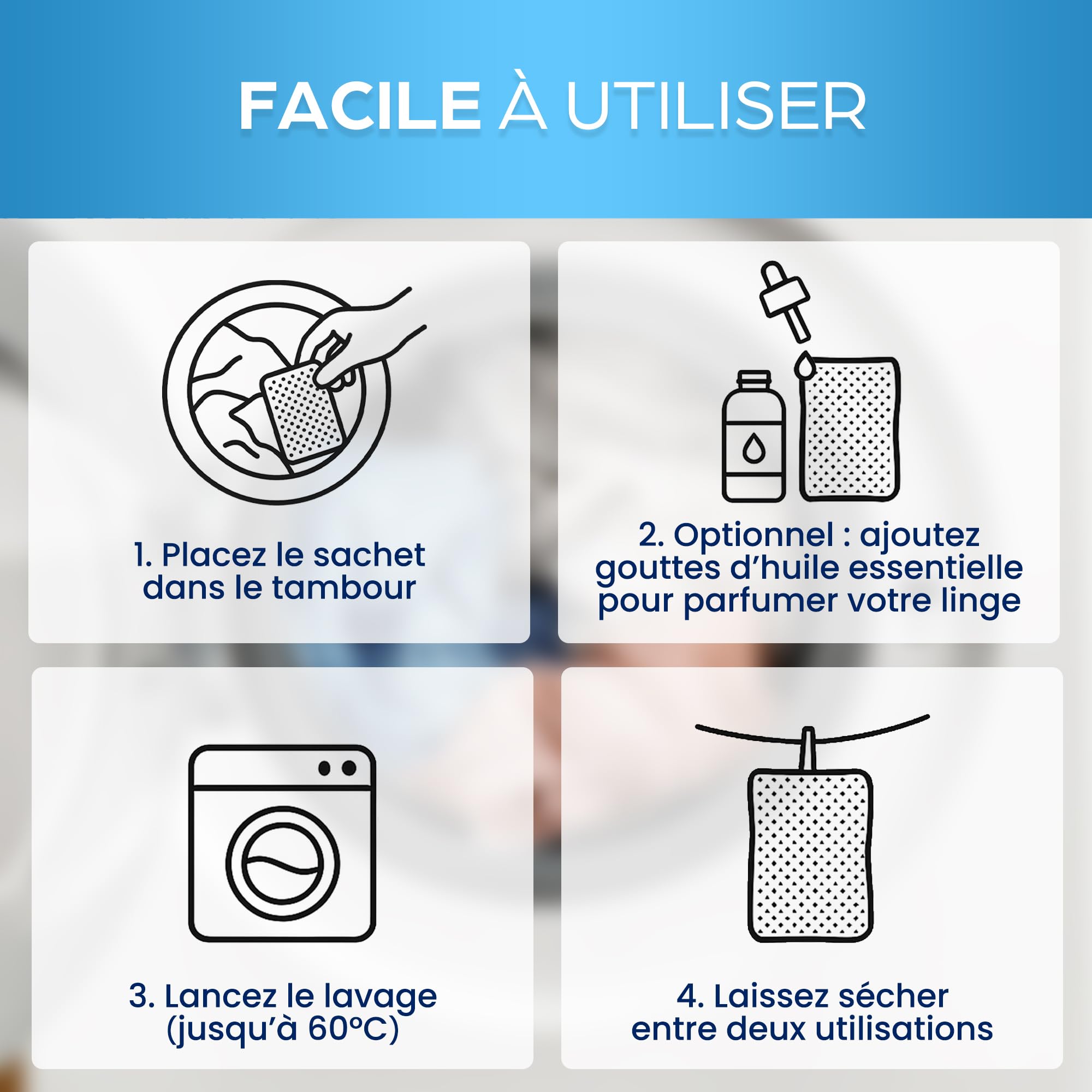ORINKO Lessive Écologique Réutilisable avec Billes de Magnésium – 350 Lavages – Sachet en Coton Lavable – Alternative Naturelle Zéro Déchet pour Lavage du Linge sans Détergent