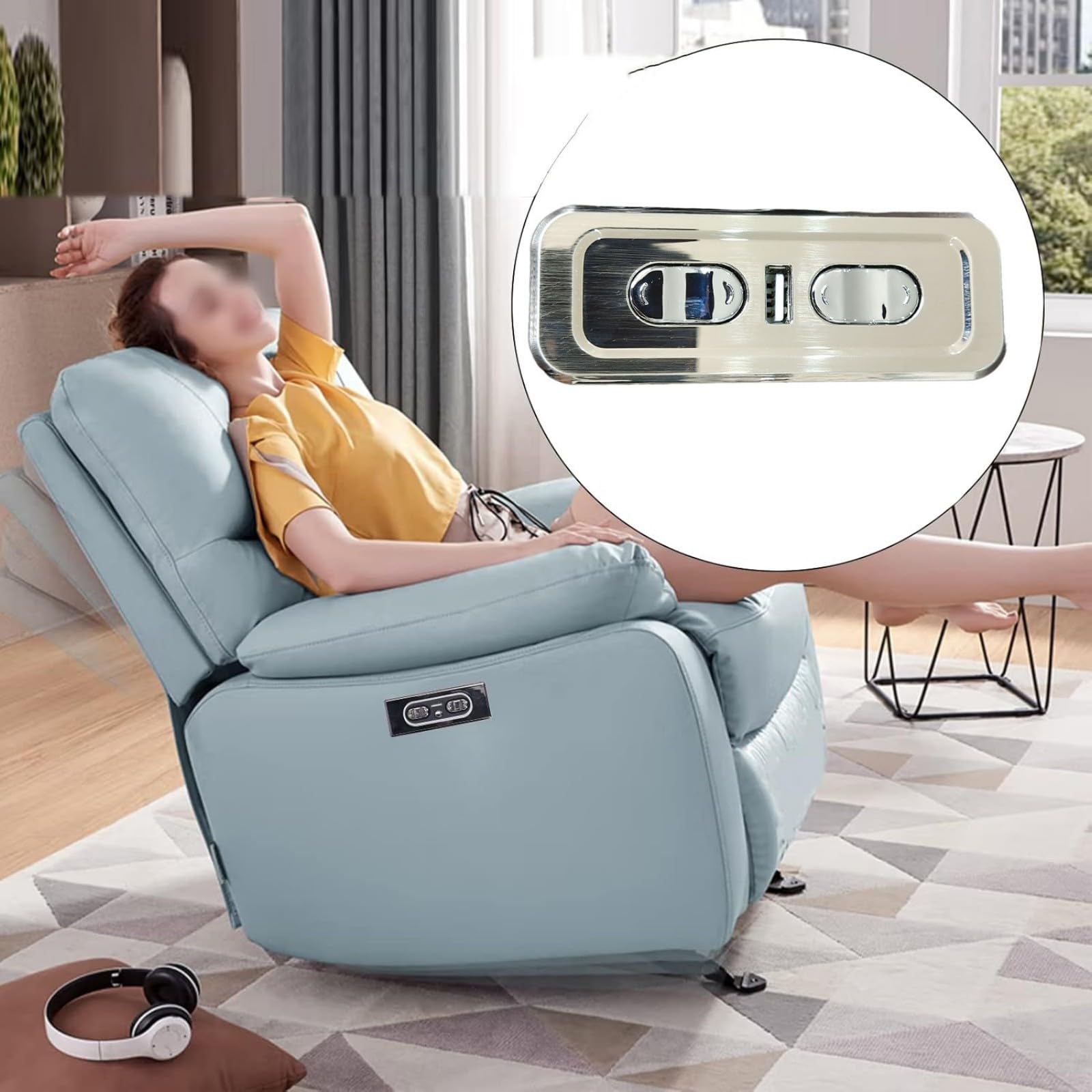 WEISUYUUS Double Motor Electric Sofa Remote Control with Key Resets Function Rechargeable Controllers for Adjustable Recliners