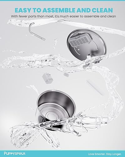 Miniatura 8 de Fuente de agua para gatos de acero inoxidable Fuente de agua automática para gatos de 108 oz3.2 L para beber con 3 filtros, fuente de agua de metal