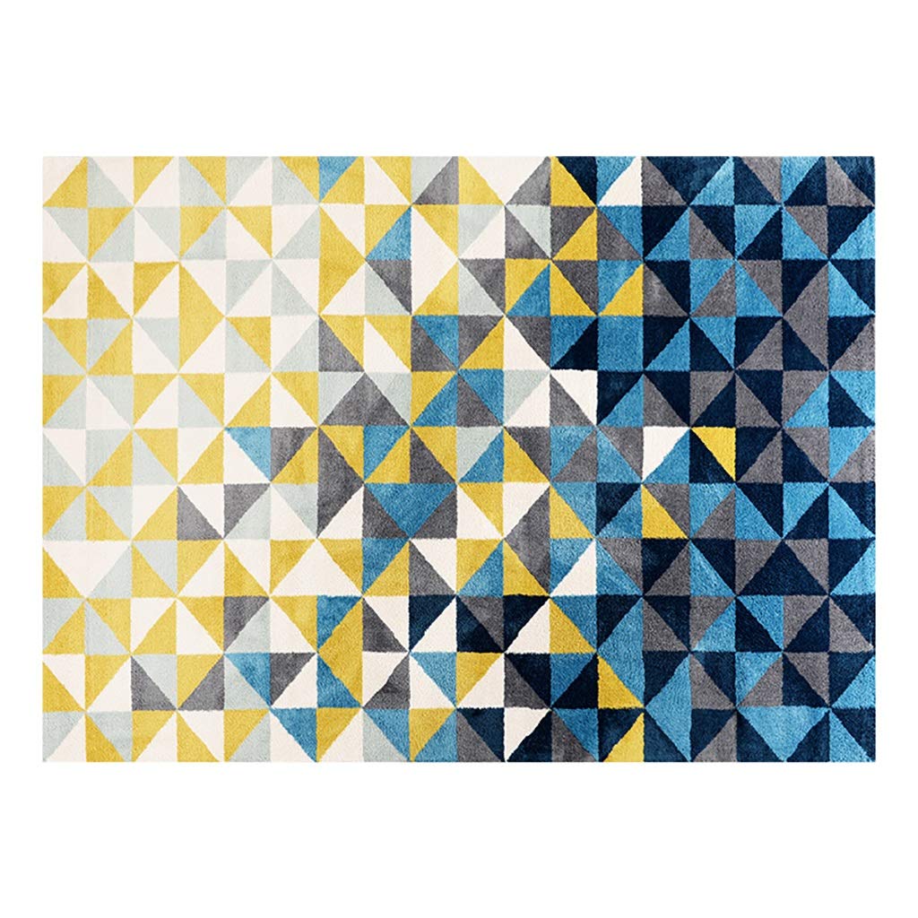 Tapis de yoga anti-dérapant bleu extra large pour salon moderne