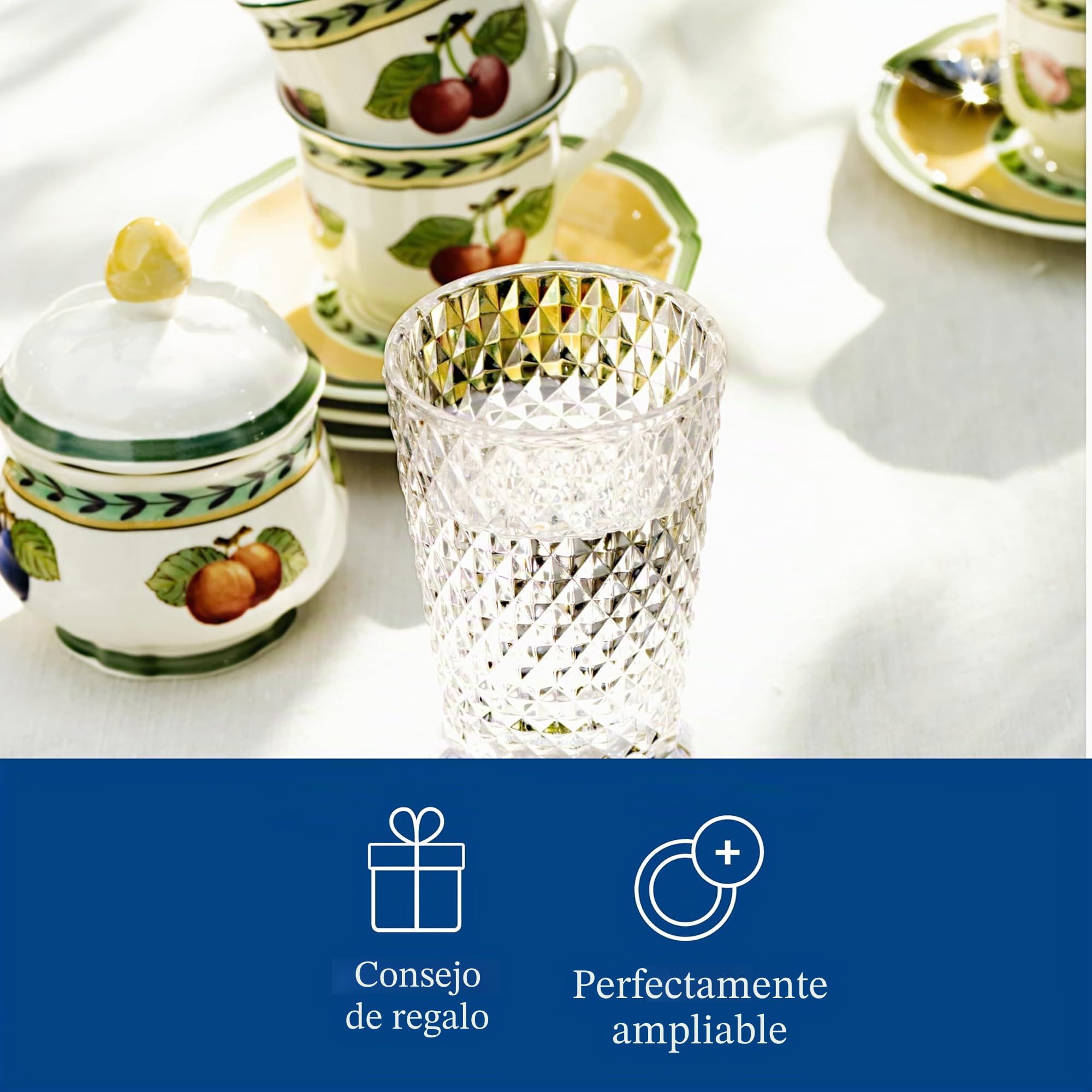 Villeroy & Boch French Garden Fleurence Taza, 350 ml, Altura 7,3 cm, Porcelana Premium, Blanco/Colorido