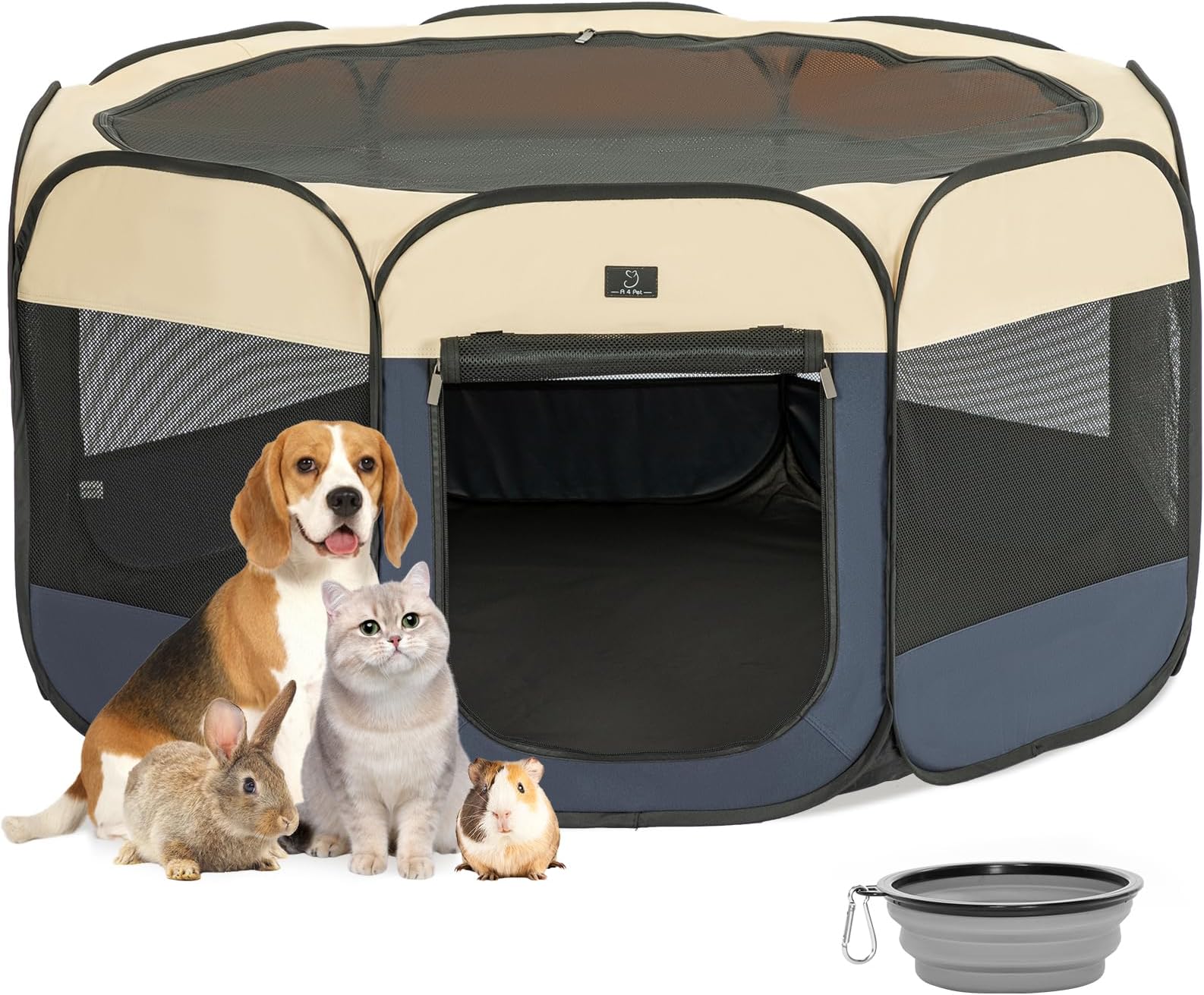 JESPET 61" Pet Dog Playpens, Portable Soft Dog Exercise