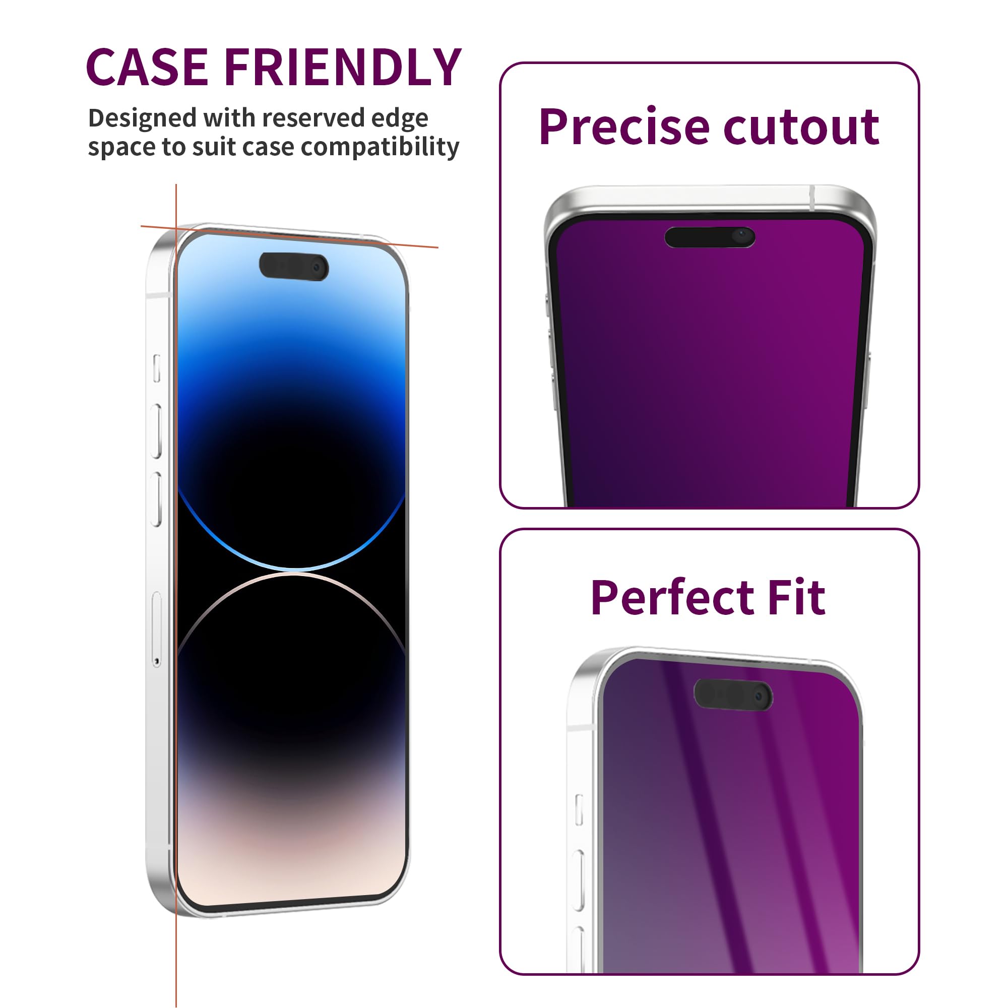 Paquete de 2 protectores de pantalla de privacidad para iPhone 14