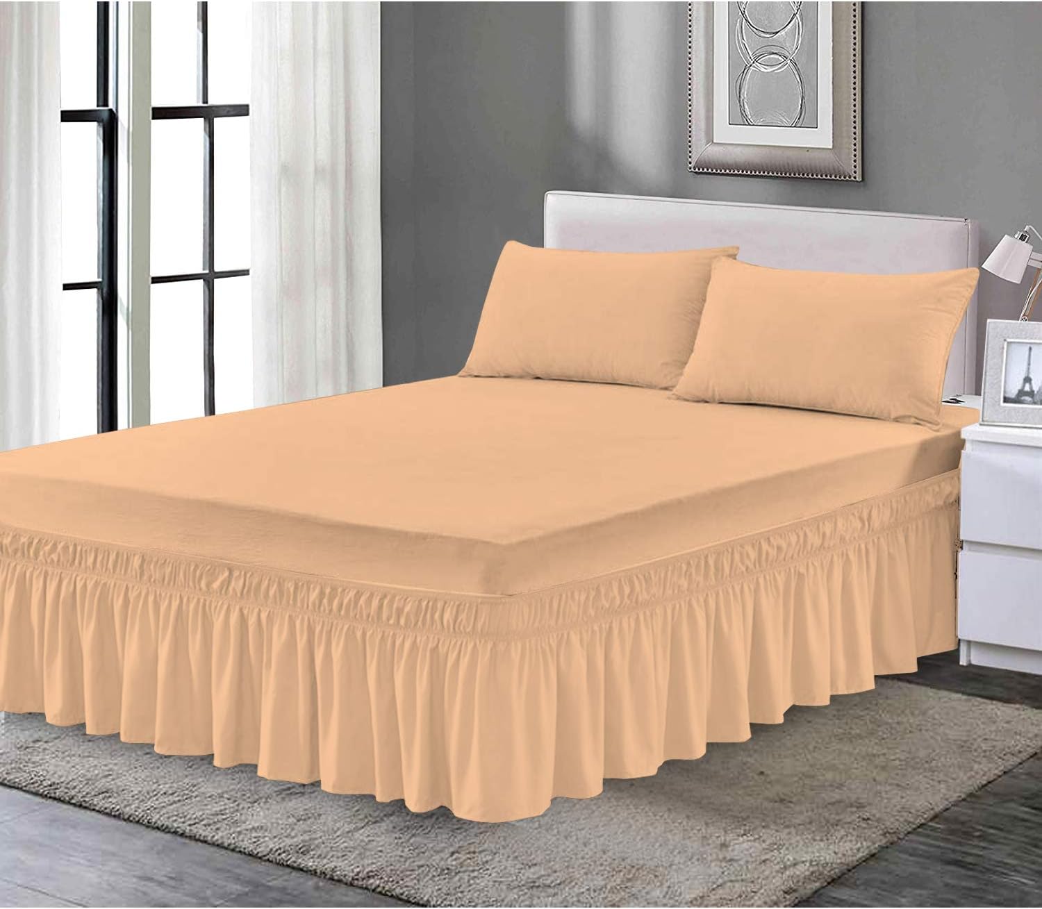 Luxury Plain Dyed Bed Valance Small Double Valance Sheet Poly Cotton