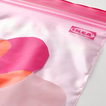 Ikea ISTAD kilitlenebilir buzdolabı poşeti, pembe-turuncu, 2,5 lt ve 1,2 lt, 50 adet