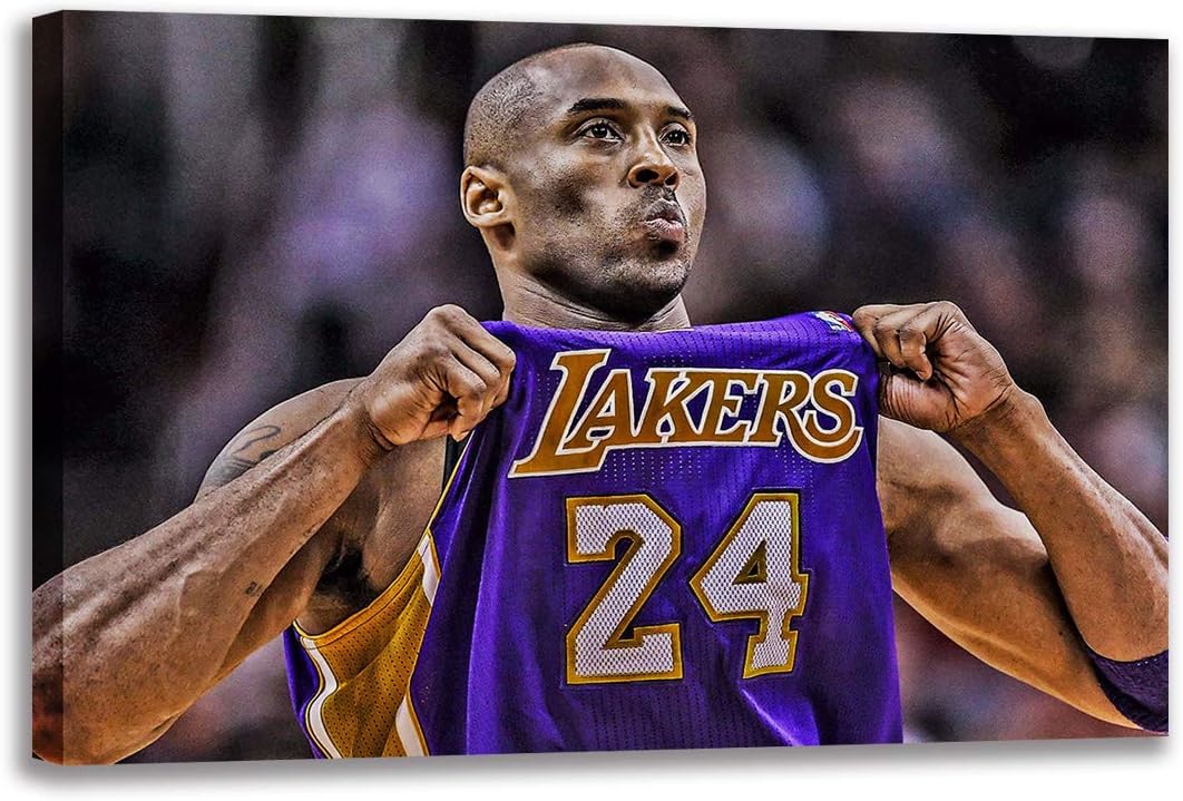 Five-Seller Kobe Bryant Poster Classic Art Painting Giclee Prints Canvas Basketball Star Wall Art for Home Decorative Wall Decor (5,100 x 160 cm(unframed))