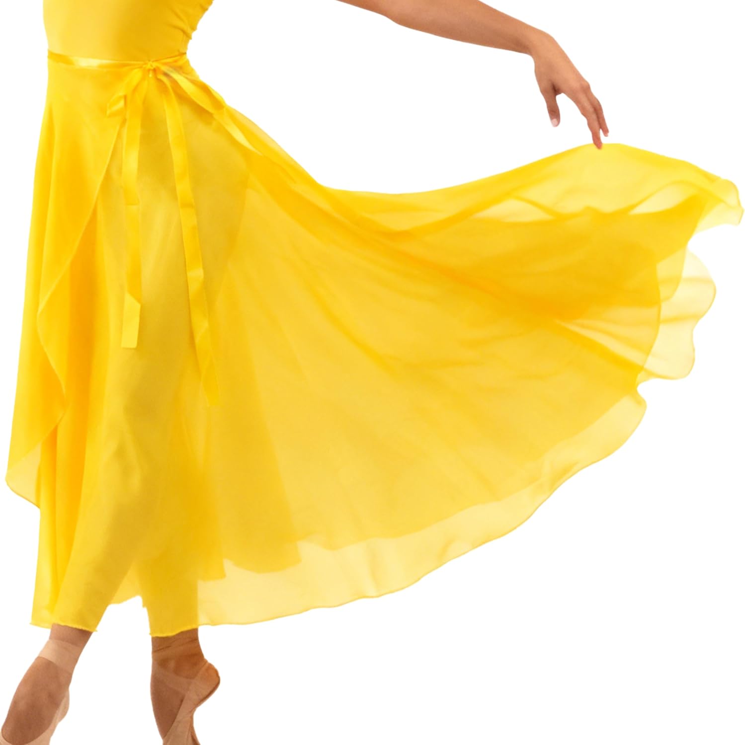Wuchieal Dance Skirts for Women, Long Chiffon Ballet Skirt, Women's Dance Wrap Skirt with Tie