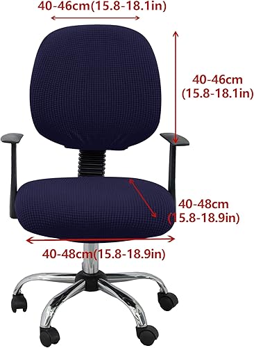 Miniatura 5 de Funda para silla de oficina de jacquard grueso, elástica, funda protectora retráctil para silla de oficina y juegos, a prueba de polvo, resistente a