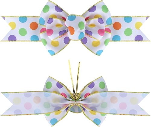 Miniatura 189 de 2 lazos de arpillera de Navidad, hechos a mano, prefabricados para coronas, adornos decorativos grandes de Navidad, decoración de árbol, lazos