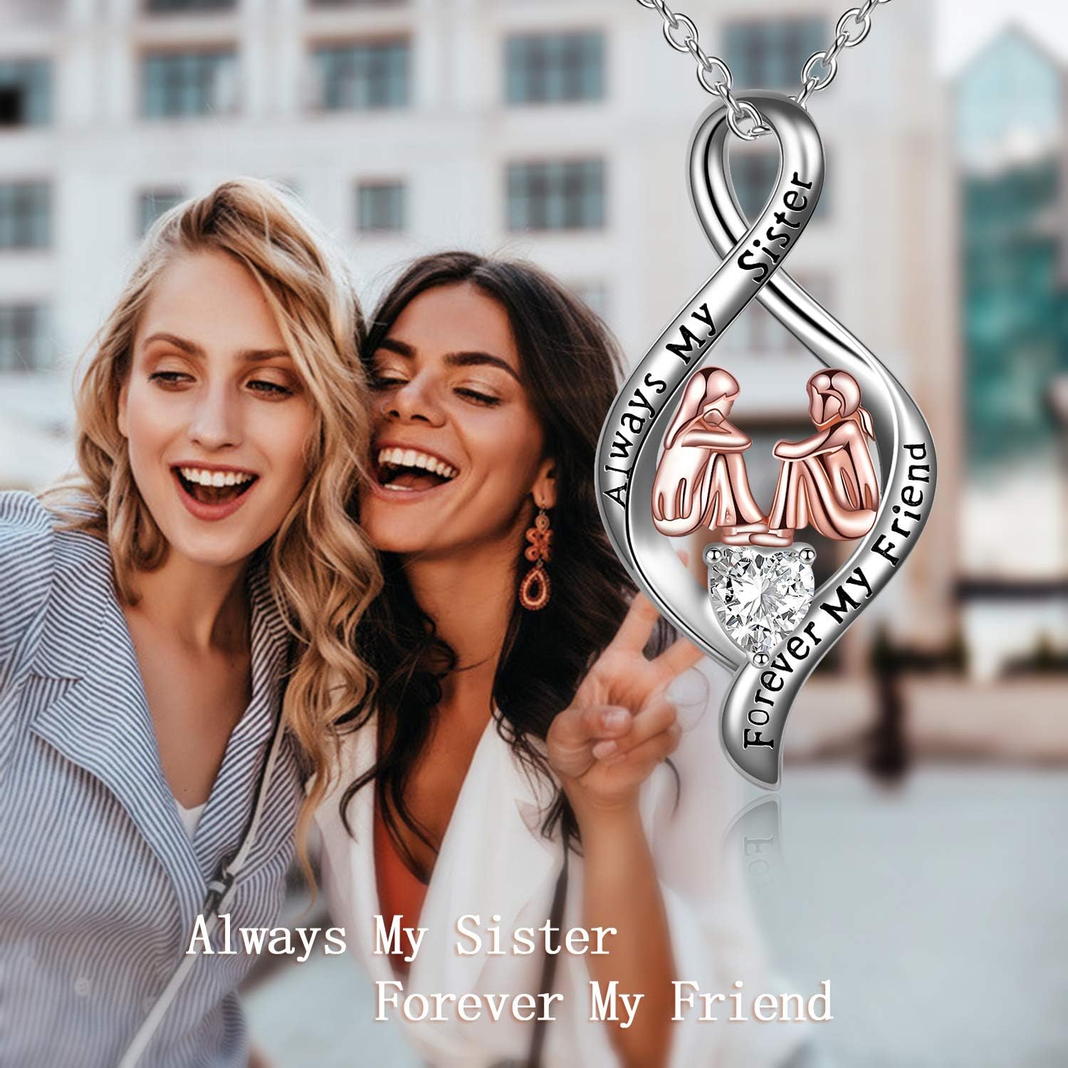 WINNICACA Valentines Day Gifts for Sister from Brother/Sisters Sterling Silver Sister Necklace Graduation Birthday Gifts for Sisters - Image 2