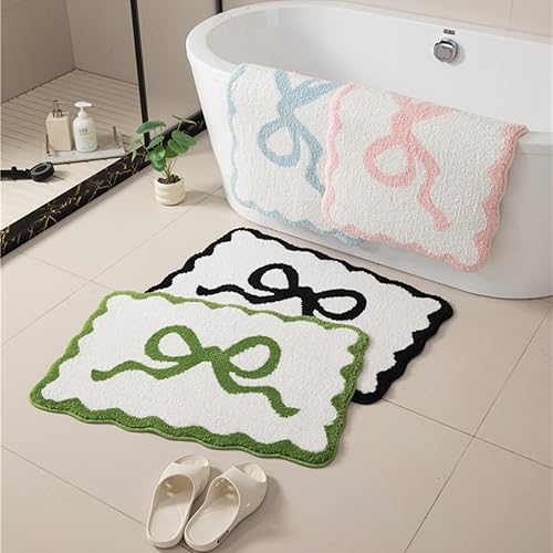Miniatura 5 de Tapete de baño de 26 x 18 pulgadas, suave y absorbente, lavable a máquina, tapetes de microfibra para bañeras, lavabos y duchas, color negro