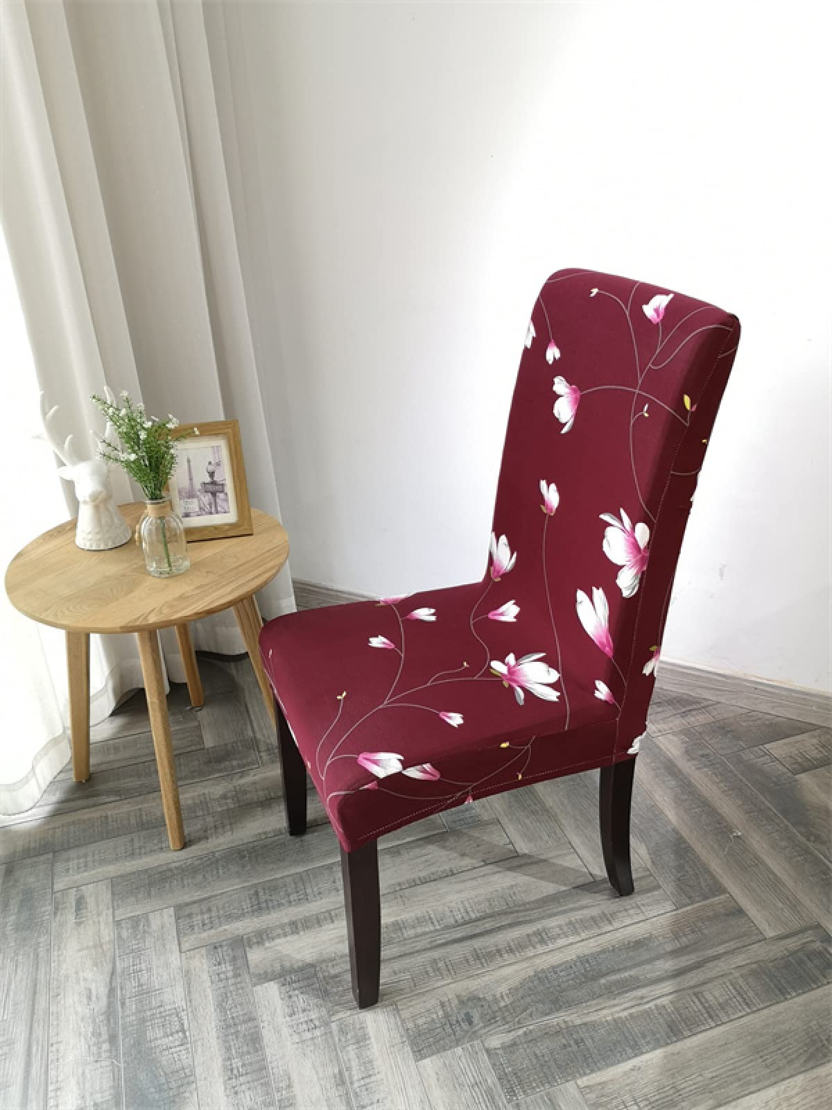 8er Set Stuhlhusse, Universal Stretch Stuhlhussen, Abnehmbare Waschbar Stuhlbezug für Stuhl, Dehnbare Stuhlhussen Für Hochzeit Partys Bankett Haus Esszimmer, Hotel - weinrot rosa