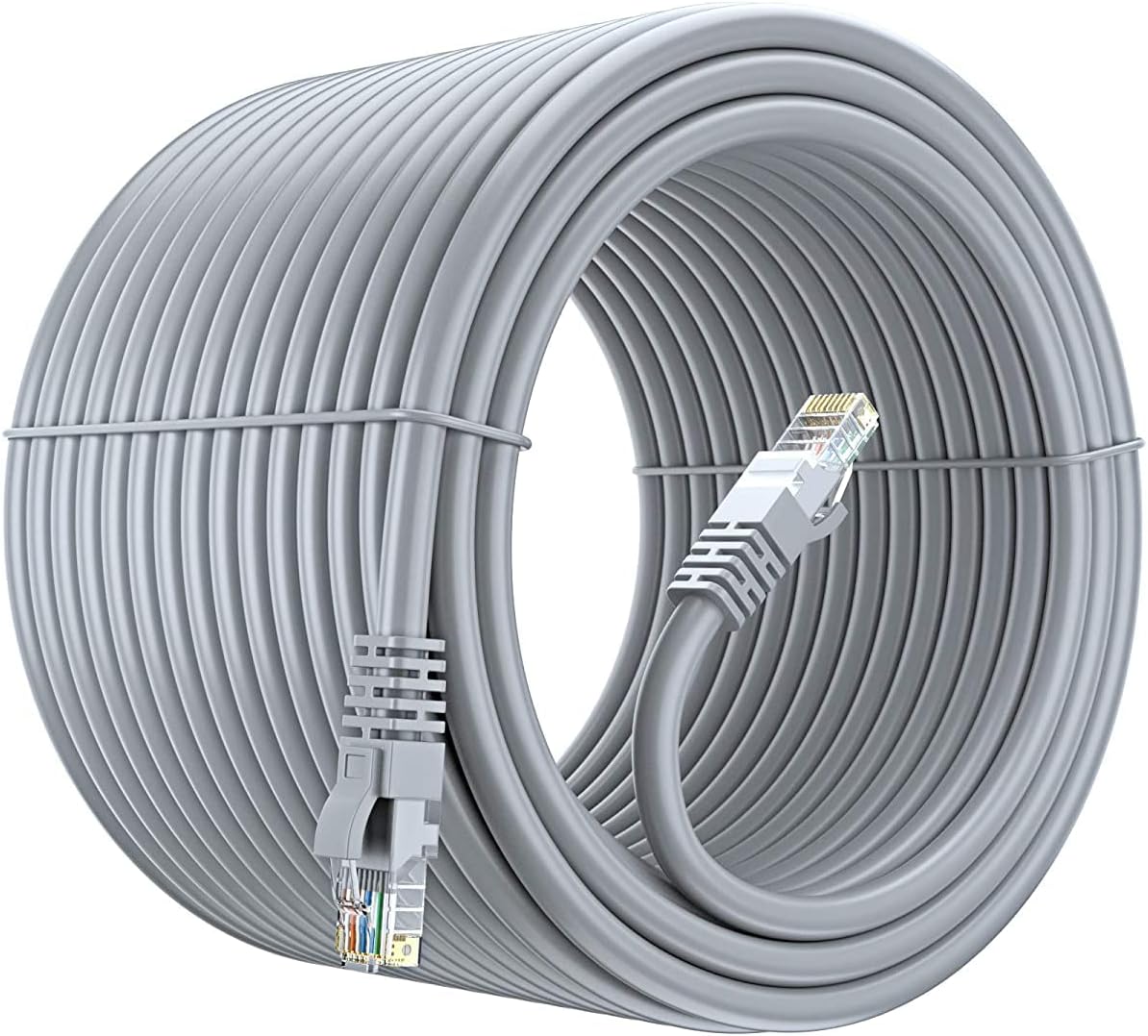 Techy-Tech Meter Cat6 Ethernet Cable, High Speed 550MHZ / 1000 Mbps Speed UTP LAN Cable, Network Cable Internet Cable RJ45 Cable LAN Wire, Patch Category 6 Wires for Modem, Router-Grey (25 Meter)