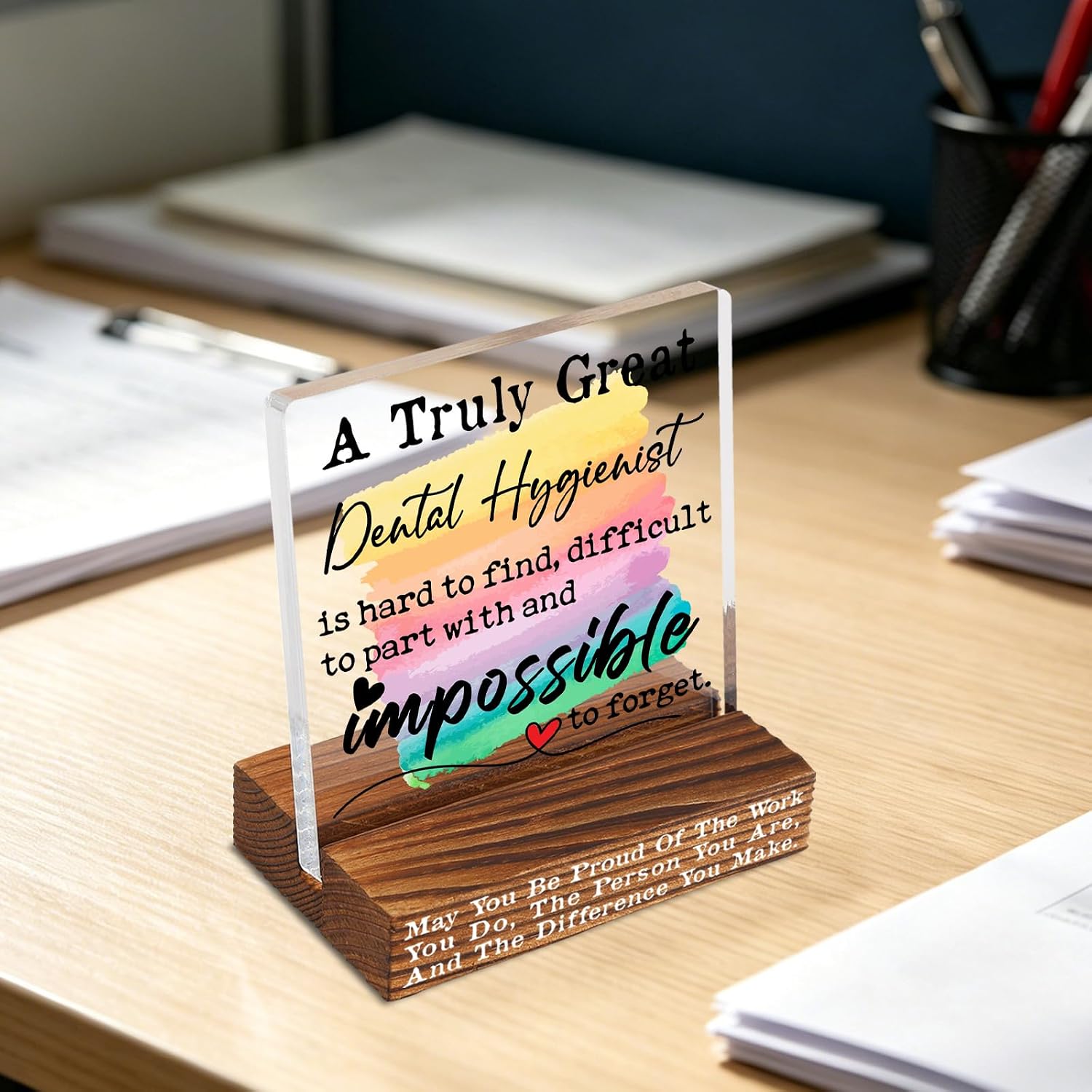 Dental Hygienist Appreciation Gift Desk Decor for Dental Office Coworker Mentor Supervisor Thank You Plaque Inspirational Retirement Recognition YTT44 image 3