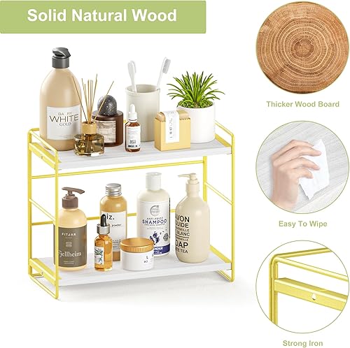 Miniatura 7 de SRIWATANA Juego de 2 organizadores de encimera de baño, estante de encimera de cocina, estante de especias, fregadero, encimera, almacenamiento de