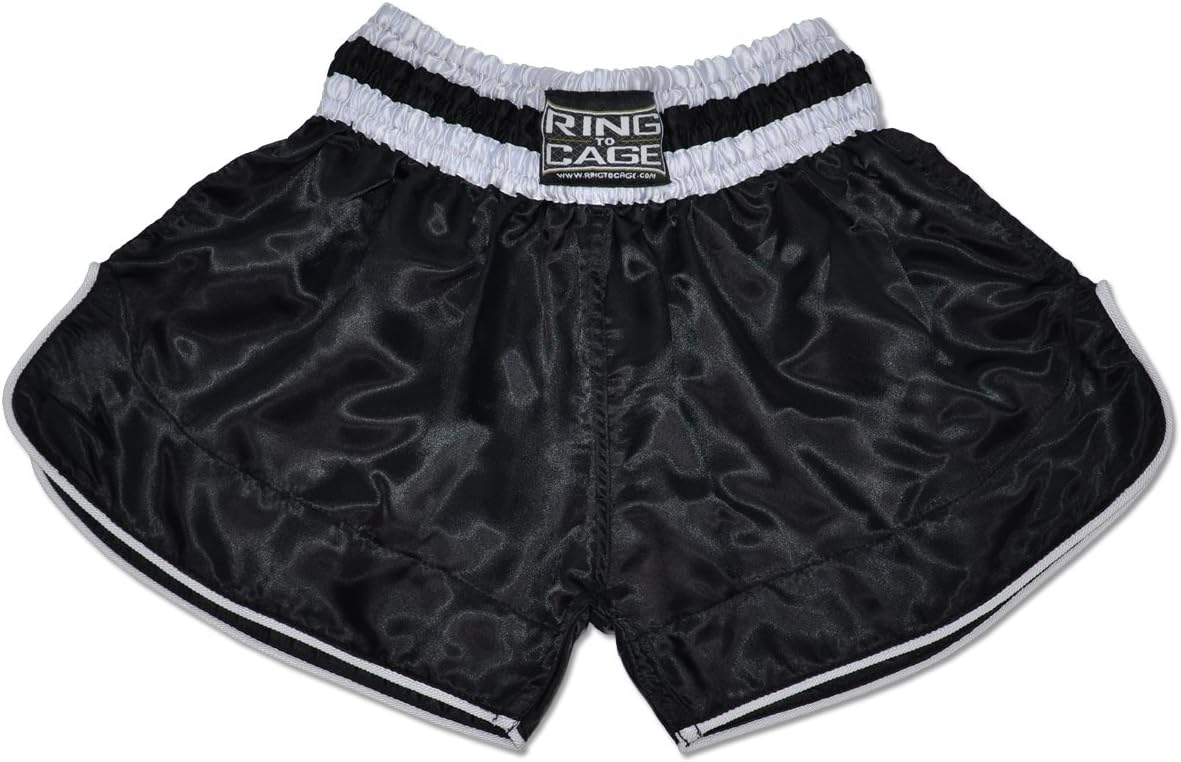 Ring to Cage Retro Muay Thai Short - Black/White