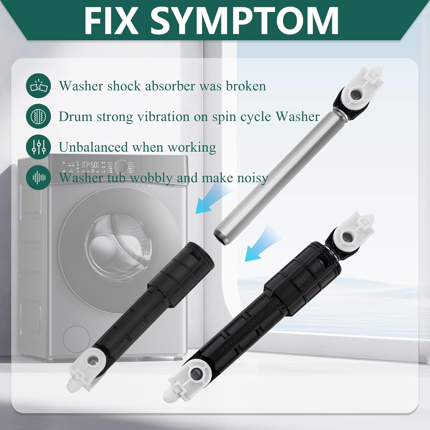 NEW W11415987 Washer Shock Absorbers 4PCS Compatible with Maytag Whirlpool Washer Replaces W10261492 W10312625 WPW10261492 WPW10312625 4958120 AP6980109 PD00056319