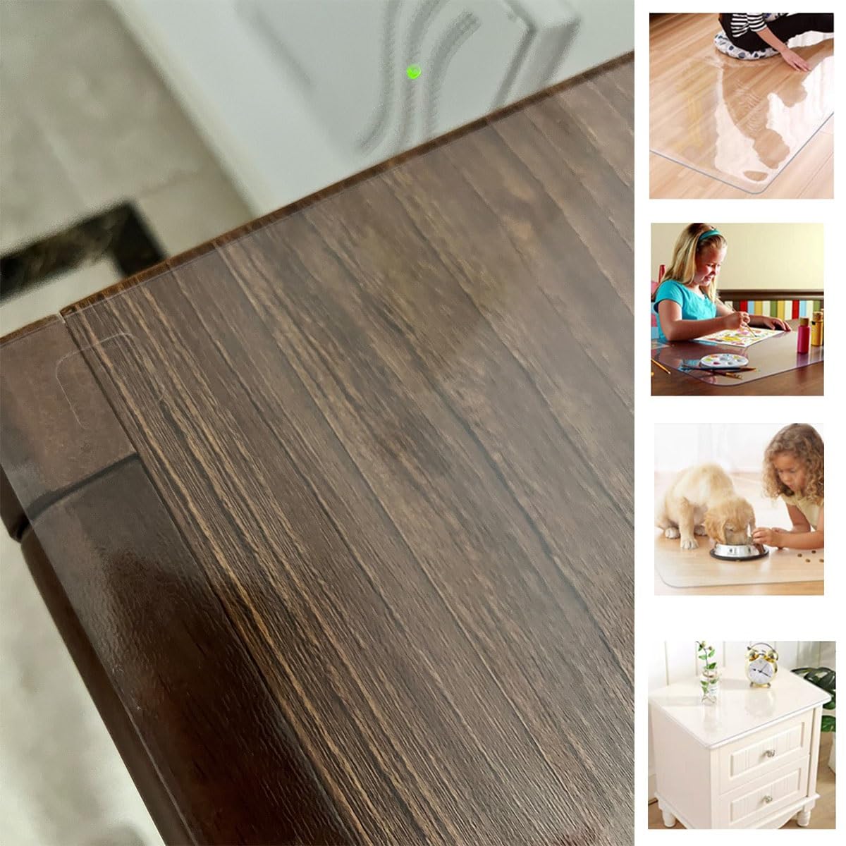 sous-Main Bureau Transparent pour Le Bureau Et L'école Housse en PVC Transparent Film De Protection De Table pour Enfants, Adultes, Étudiants Plaque Simple Format Conférence(60x120cm)