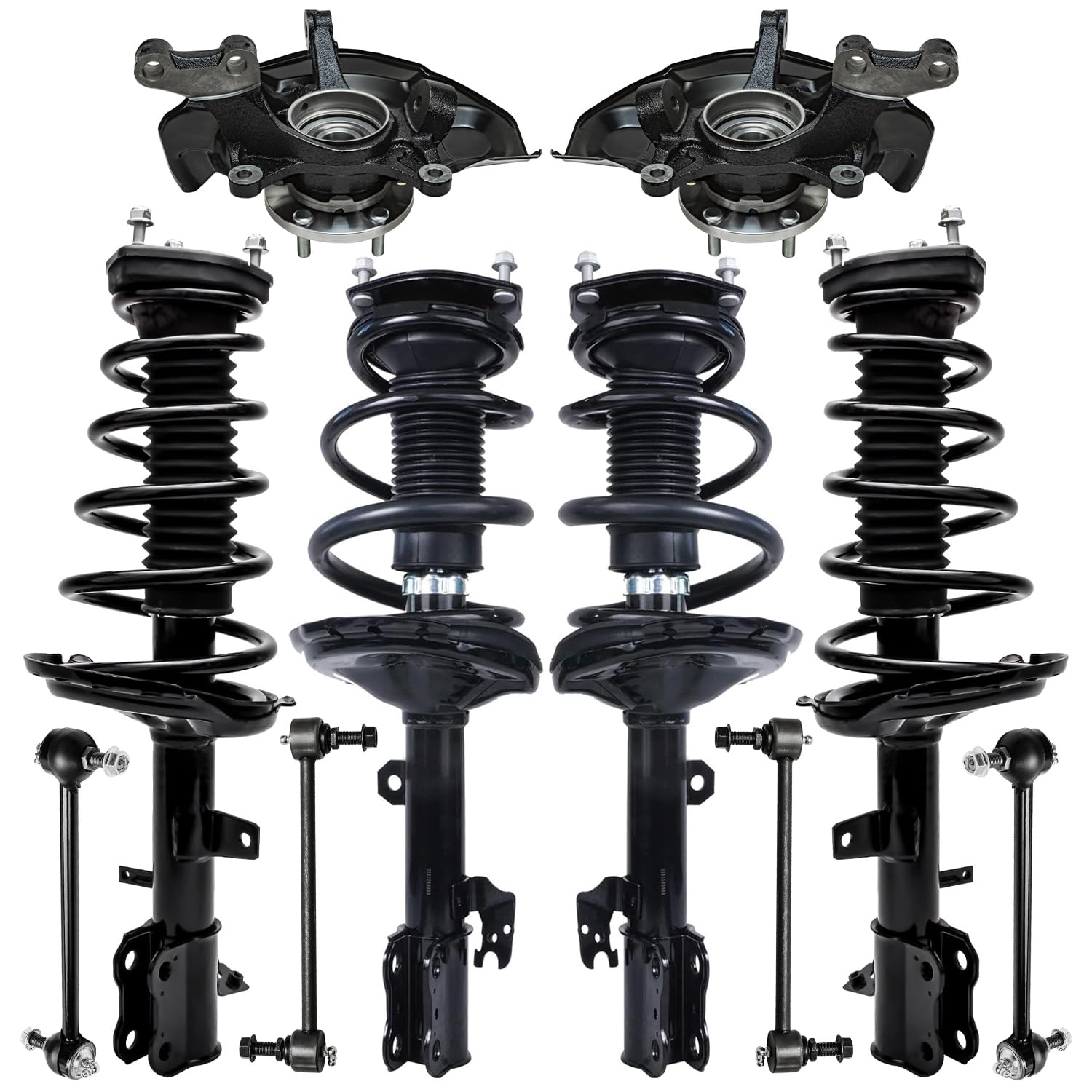 Detroit Axle - AWD 10pc Knuckles Struts Kit for 2004-2007 Toyota Highlander