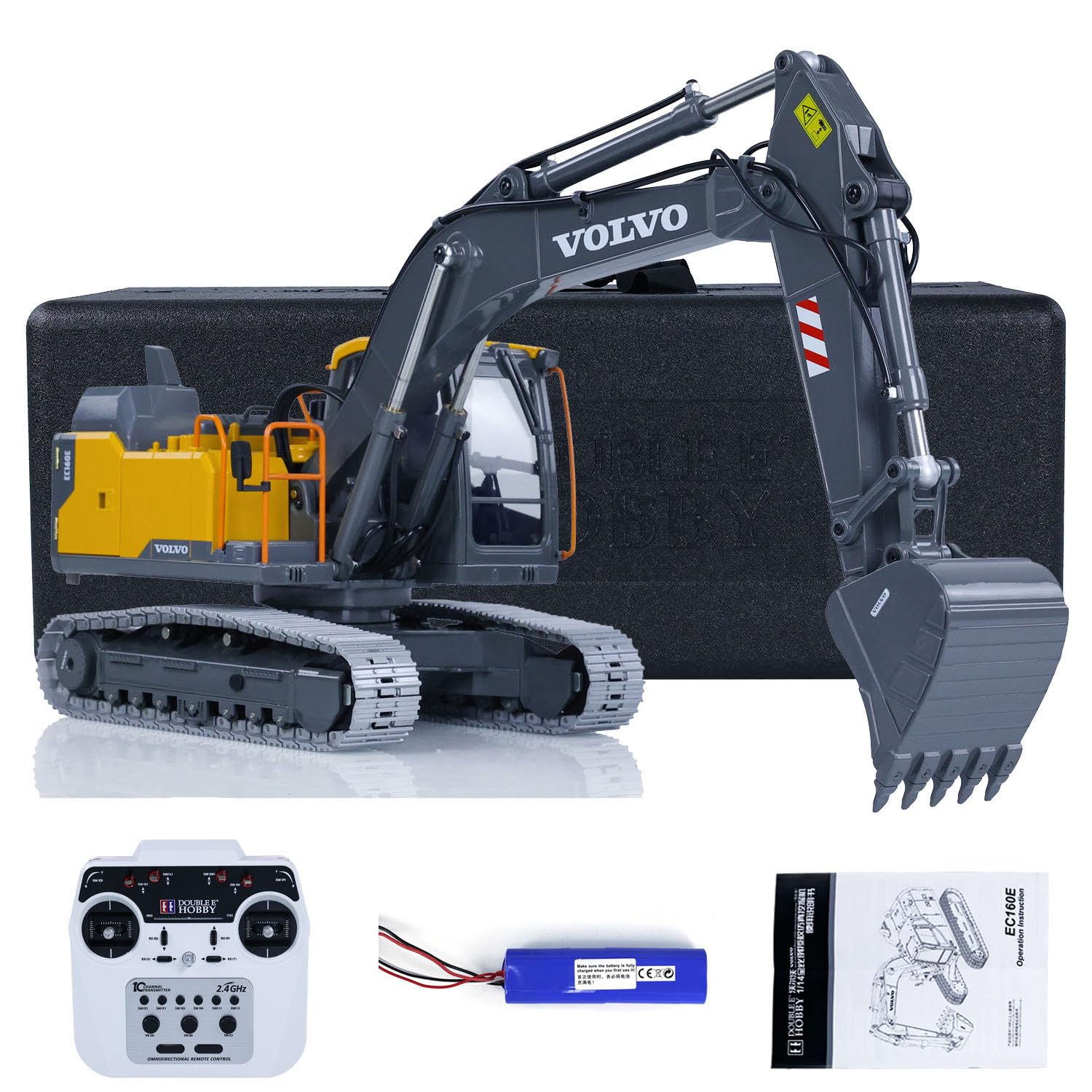 ラジコン1/14 ラジコンVOLVO ショベルカー DOUBLE　E Hobby Amazon.com: TOUCAN RC HOBBY 1:14 RC Excavator 2.4G RC Digger