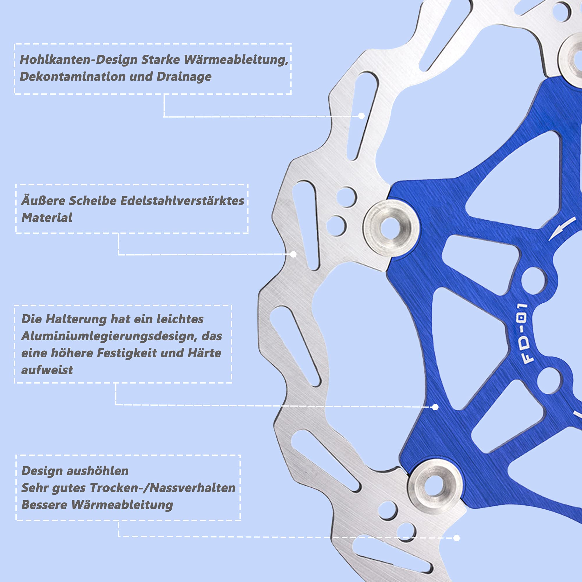 Hellery Bremsscheibe 160mm Mountainbike - Hohl & Ultraleicht In Grün
