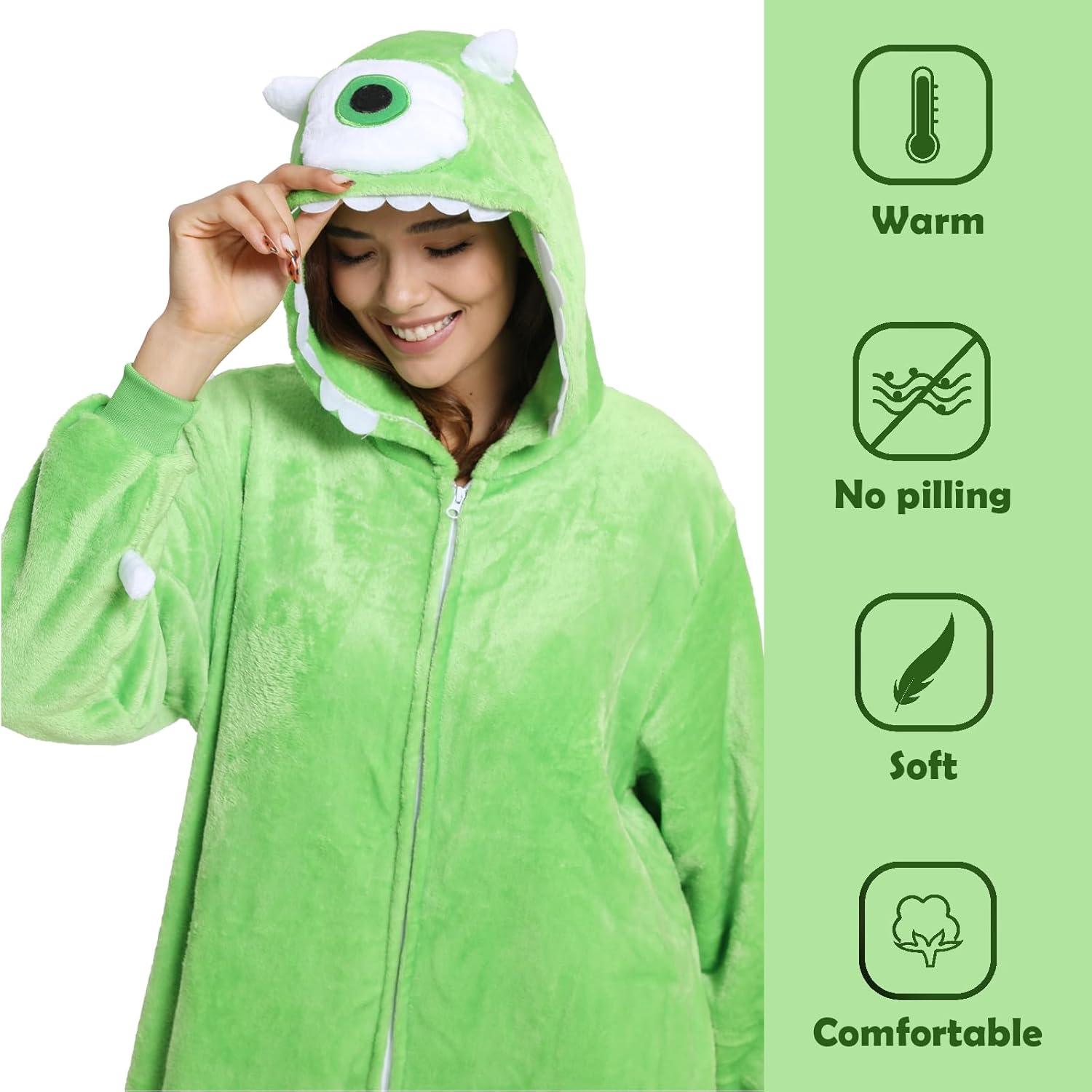 Unisex Adult Animal Onesie Pajamas, Mens Womens Flannel Halloween Cosplay Costume/Homewear/Sleepwear - Image 4