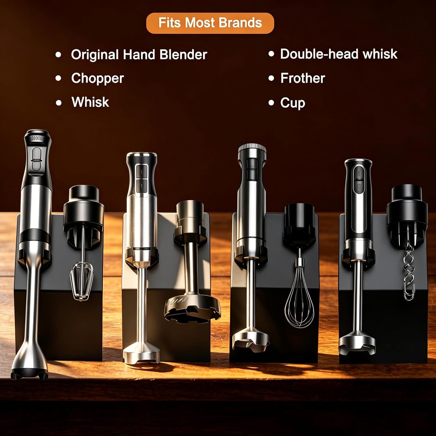 Immersion Blender Holder with PP Cup, Stick Blender Storage Rack | Includes storage holder and reusable PP mixing cup, allowing blending and storage in one convenient set