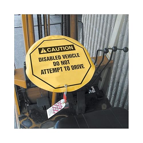 Miniatura 3 de Accuform KDD811 STOPOUT - Funda de vinilo con mensaje para volante, estilo OSHA, leyenda "PELIGRO NO FUNCIONAR O MOVER VEHÍCULO - Esta funda solo