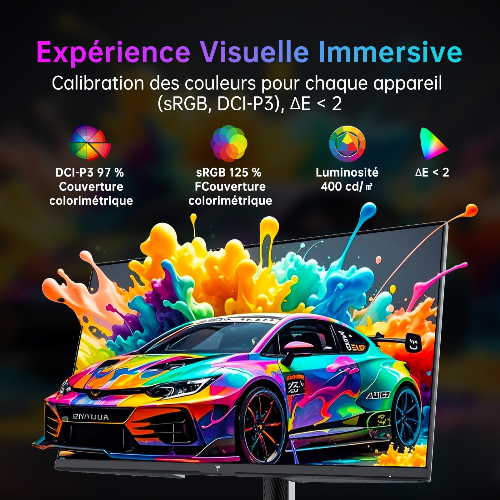 KTC Ecran Gaming 4K 27 Pouces, Double Mode 4K@160Hz / FHD@320Hz Changement Transparent, Panneau IPS Rapide, 1ms, HDR400, Adaptive Sync, 125% sRGB, 97% DCI-P3, ΔE<2, USB C 90W, KVM, H27P6