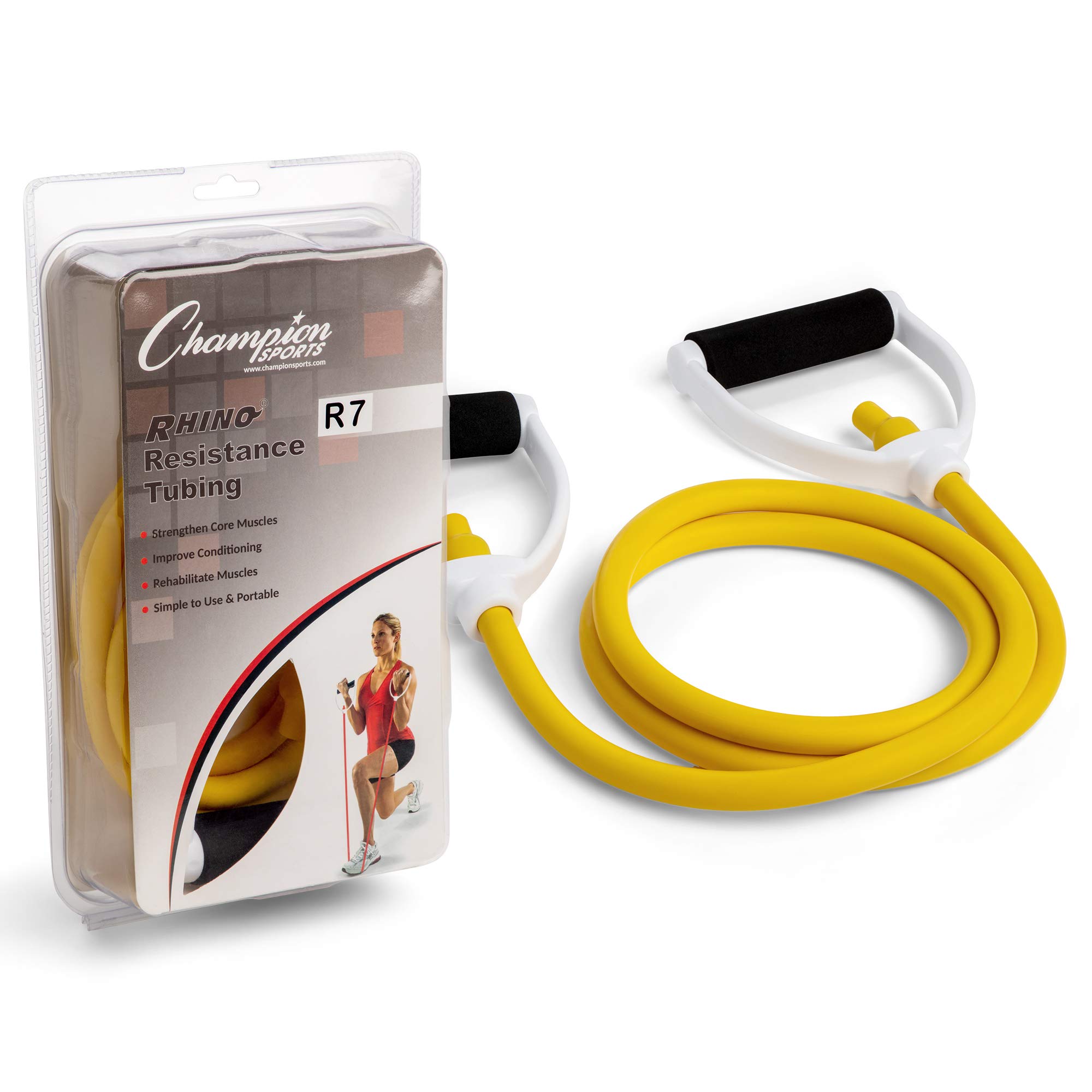 Champion Sports Fasce Elastiche di Resistenza per Uomini e Donne, Resistenza da 4,5 kg a 45,4 kg, Fascia Elastica Resistente per Allenamento di Forza, Stretching, Riabilitazione, Attrezzatura per