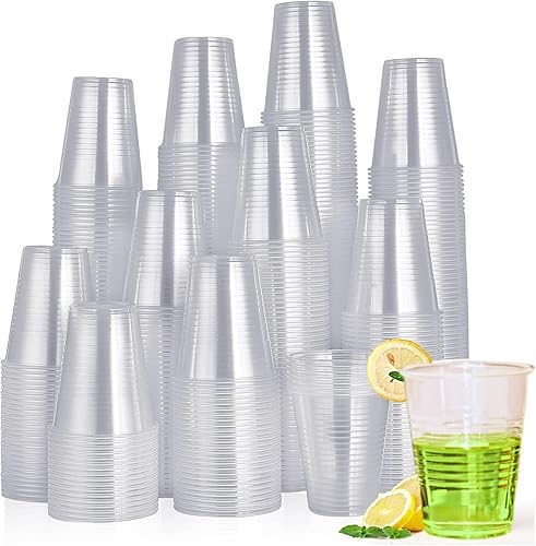 Paquete de 300 vasos desechables de plástico transparente de 5 onzas, tazas de baño pequeñas de plástico de 5 onzas para enjuague bucal, vasos