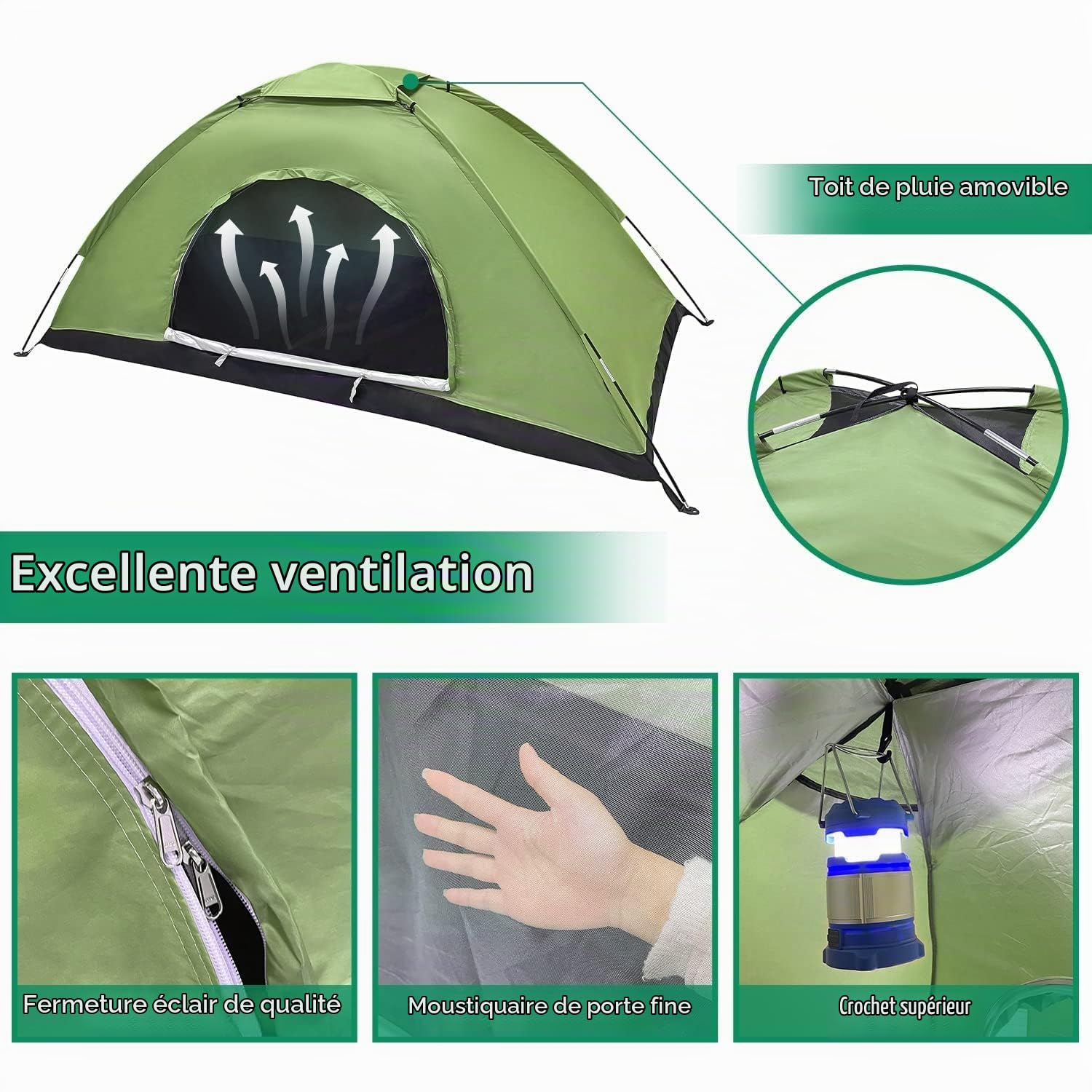 Tente de Camping 2 Personnes Imperméable, Tente 2 Places Randonnée Ultralégère, Facile à Installer Petite Taille de Rangement, Tente Camping pour Le Plein air, Le cyclotourisme, Trekking