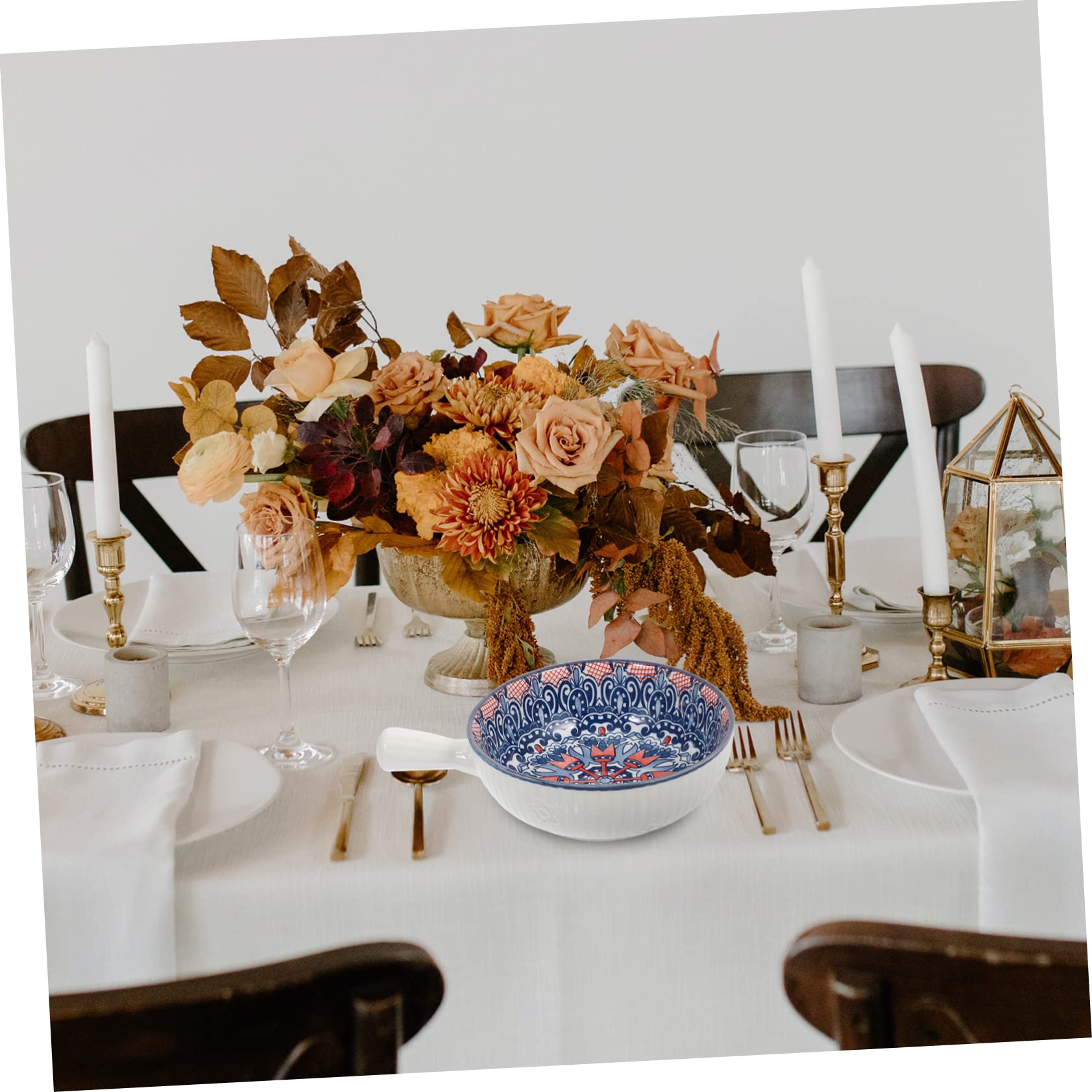 HEMOTON 1 Bol Décoratif En Céramique En Verre Pour Dessert, Céréales, Pâtes, Tarte, Ménage