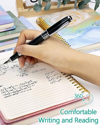 Miniatura 6 de Paquete de 5 cuadernos en espiral de 5 materias de tapa dura con 25 divisores extraíbles, 160 páginas80 hojas cada uno, A5 (8.5 x 5.7 pulgadas) con