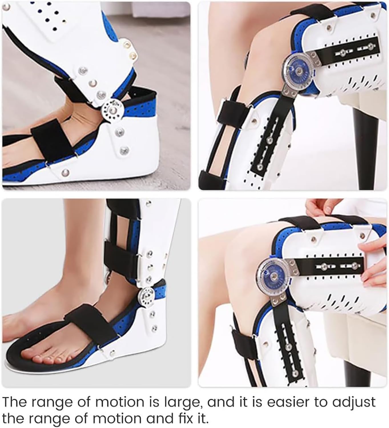 Adjustable Knee Joint Fixed Brace Full Leg Brace Knee Support Lmmobilizer Breathable Thigh Knee Ankle Foot Supports Orthosis Soft and Breathable Helps to Improve Balance Leg Stre,Left,M