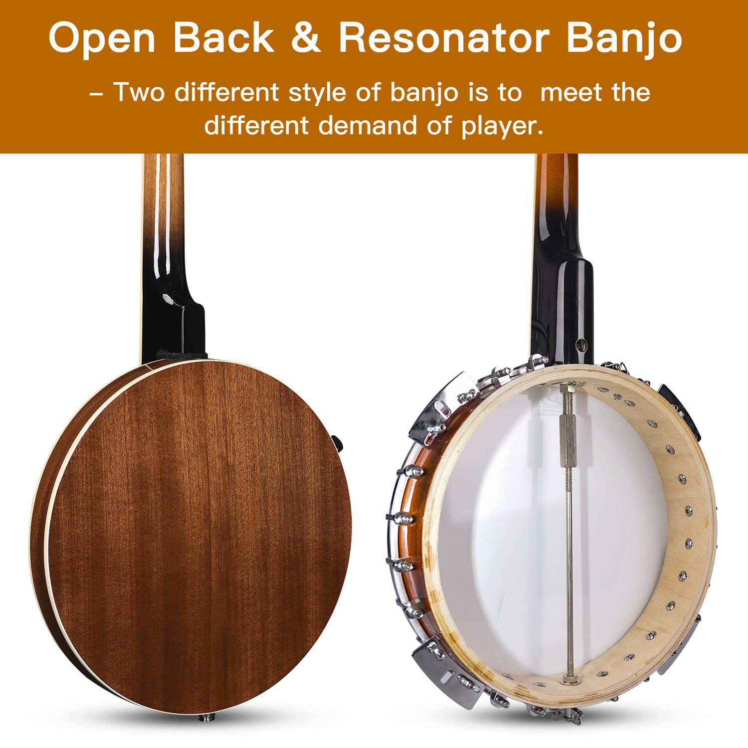 Amazon.com: ADM Banjo 5 String Full Size Acoustic Electric Banjoes