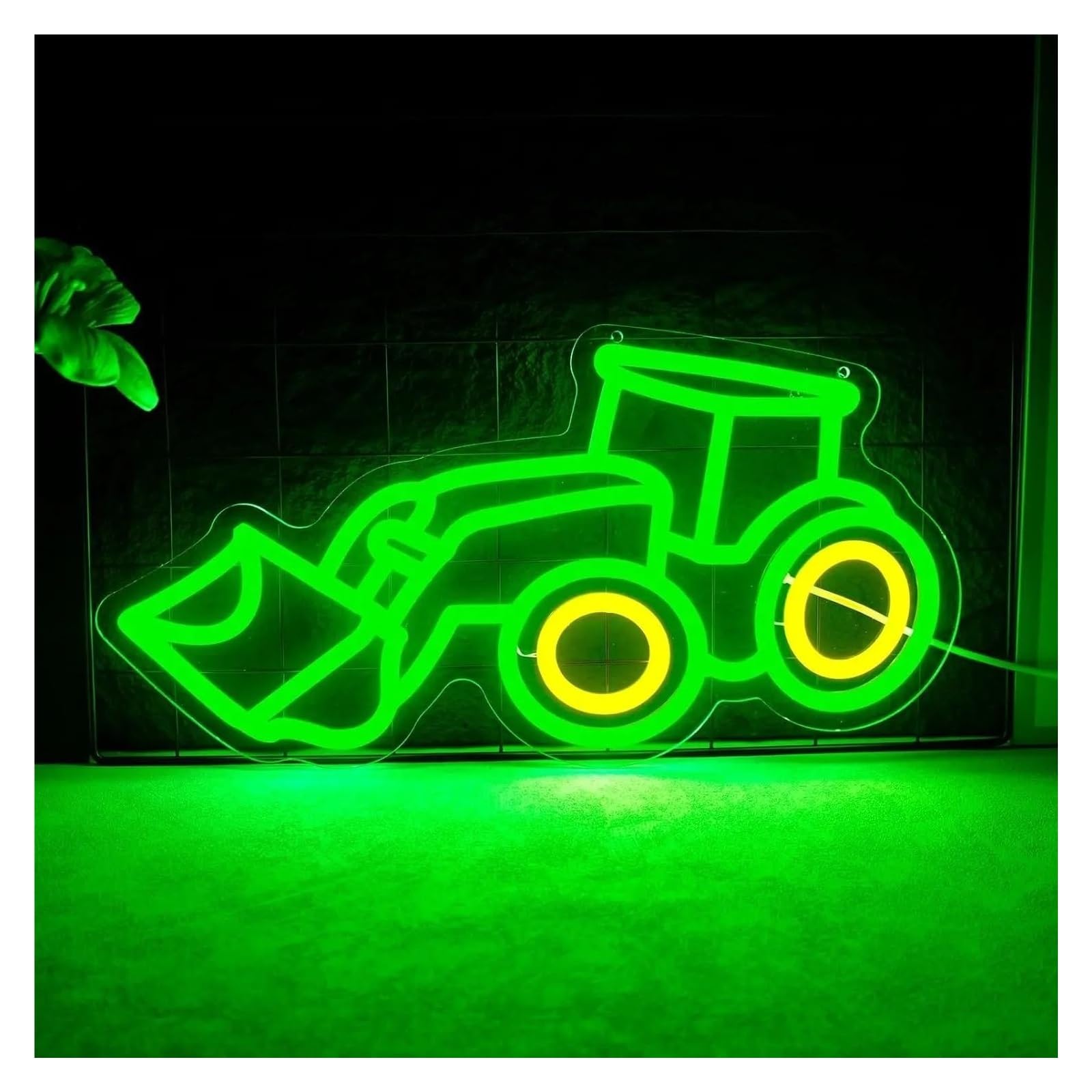 LEMST Sign Lamp Bulldozer Neon Sign Construction Truck Light Dimmable for Kids Room Bedroom Hotel Birthday Party Art Decor 40cmx22cm