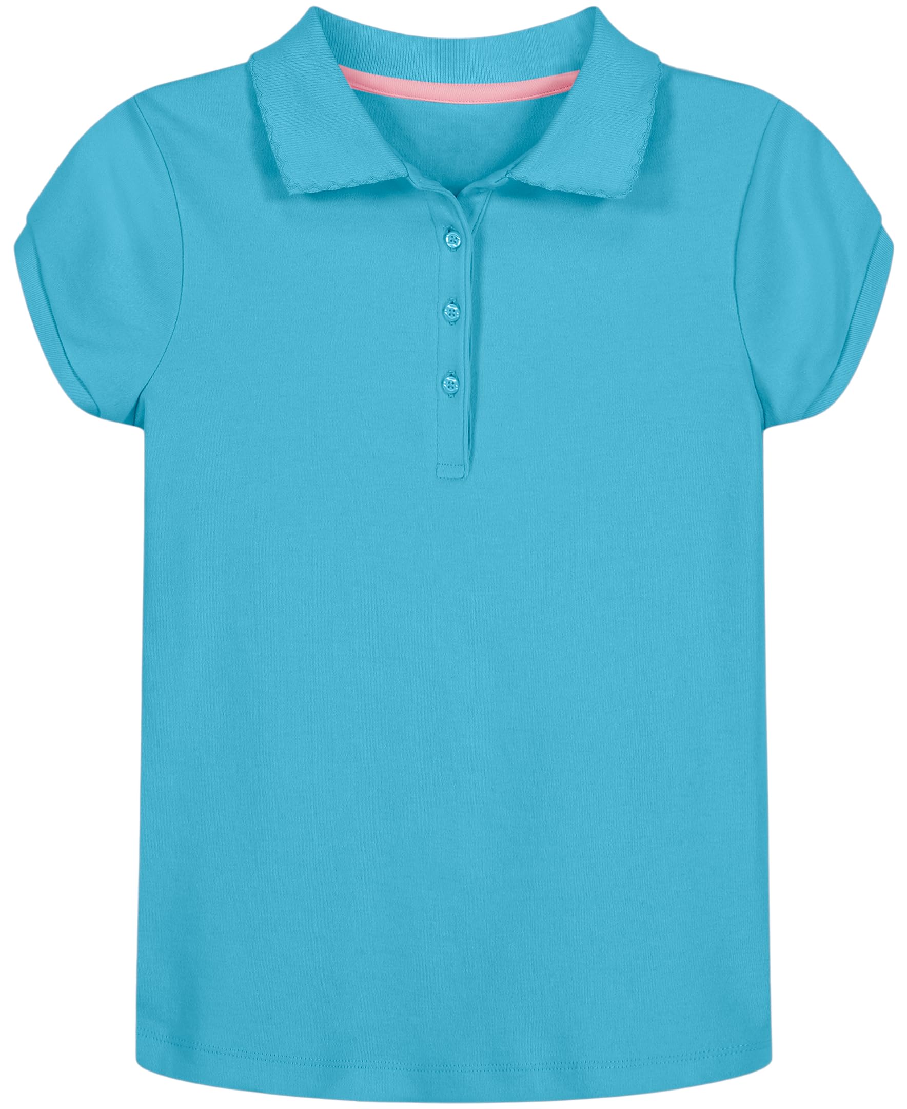 Nautica Girls Turquoise ' Big School Uniform Short Sleeve Pique Polo, 8-10