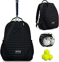 Mochila Academia Impermeável Grande para Tênis, Bolsa Esportiva com Compartimento para Sapatos, Ideal para Viagem, Pickleball, Badminton, Fitness e Uso Diário
