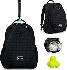 Mochila Academia Impermeável Grande para Tênis, Bolsa Esportiva com Compartimento para Sapatos, Ideal para Viagem, Pickleball, Badminton, Fitness e Uso Diário