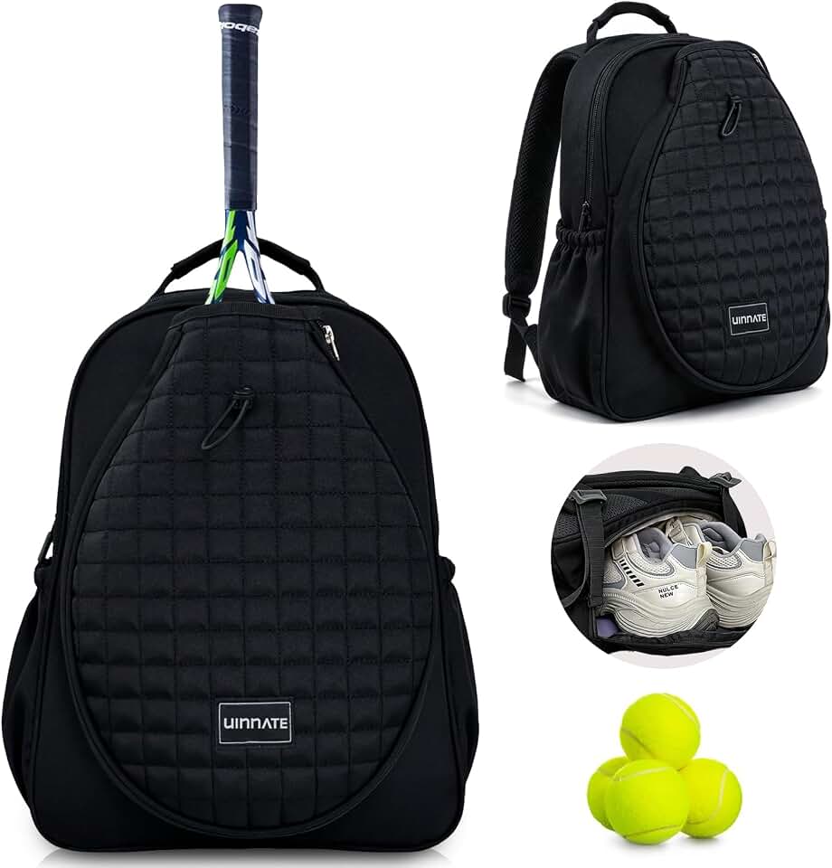 Mochila Academia Impermeável Grande para Tênis, Bolsa Esportiva com Compartimento para Sapatos, Ideal para Viagem, Pickleball, Badminton, Fitness e Uso Diário