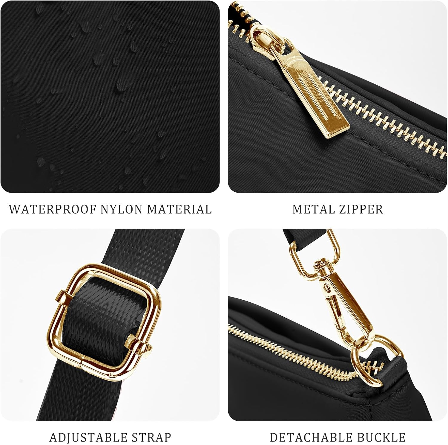 Shoulder Bag for Women Handbags with Adjustable Strap Underarm Purse Mini Clutch Purses Trendy Crescent Bags 1L