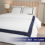 OSVINO Couverture de l'hôtel Duvet 3Pcs Étagères à motifs en ligne de microfibre Ultra Couvre-lits doux respirant Comforter Quitter avec des oreillers, Marine, Roi