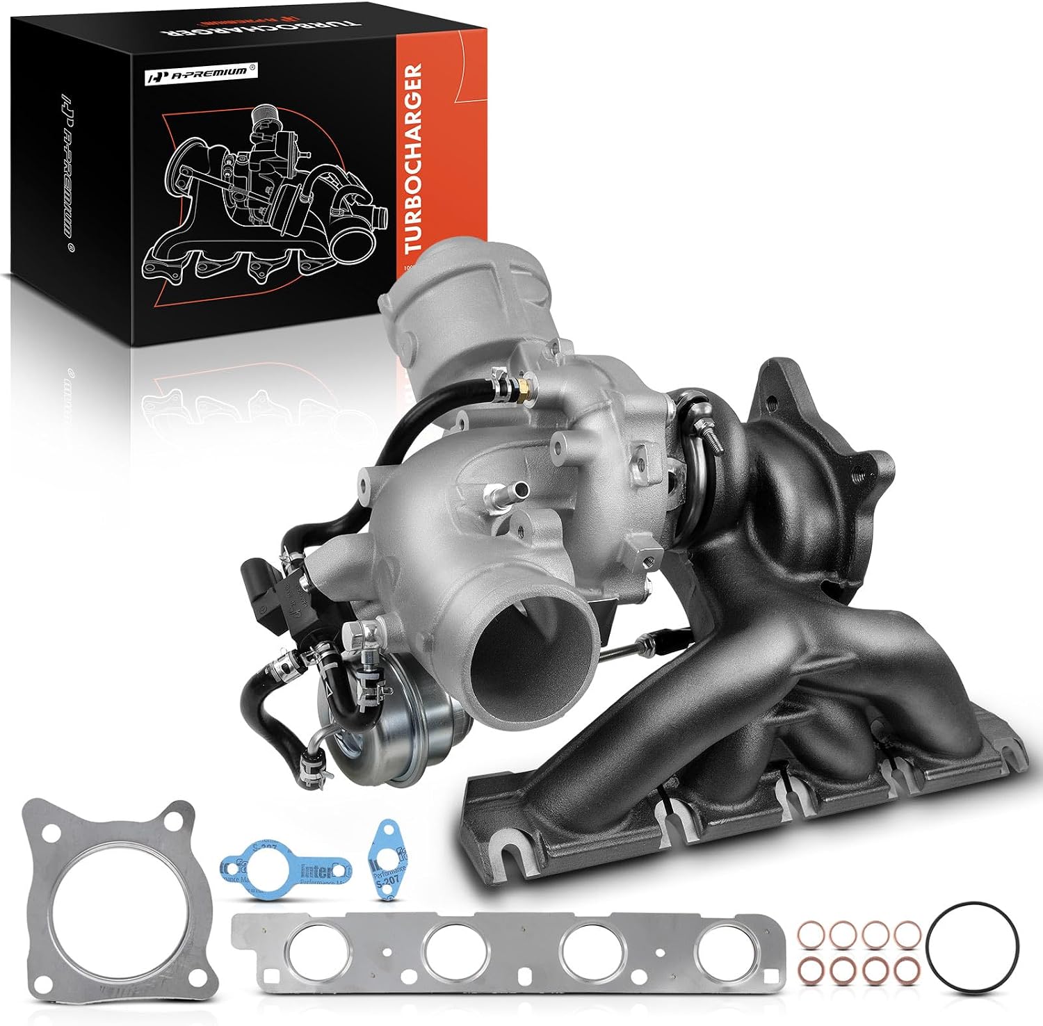 A-Premium Complete Turbo Turbocharger Kit with Wastegate Actuator & Gasket | Compatible with Audi A3 2008-2013, A4 2005-2010, A4 Quattro 2005-2009, TT 2009-2010, 2.0L, Replace# 5303-970-0106