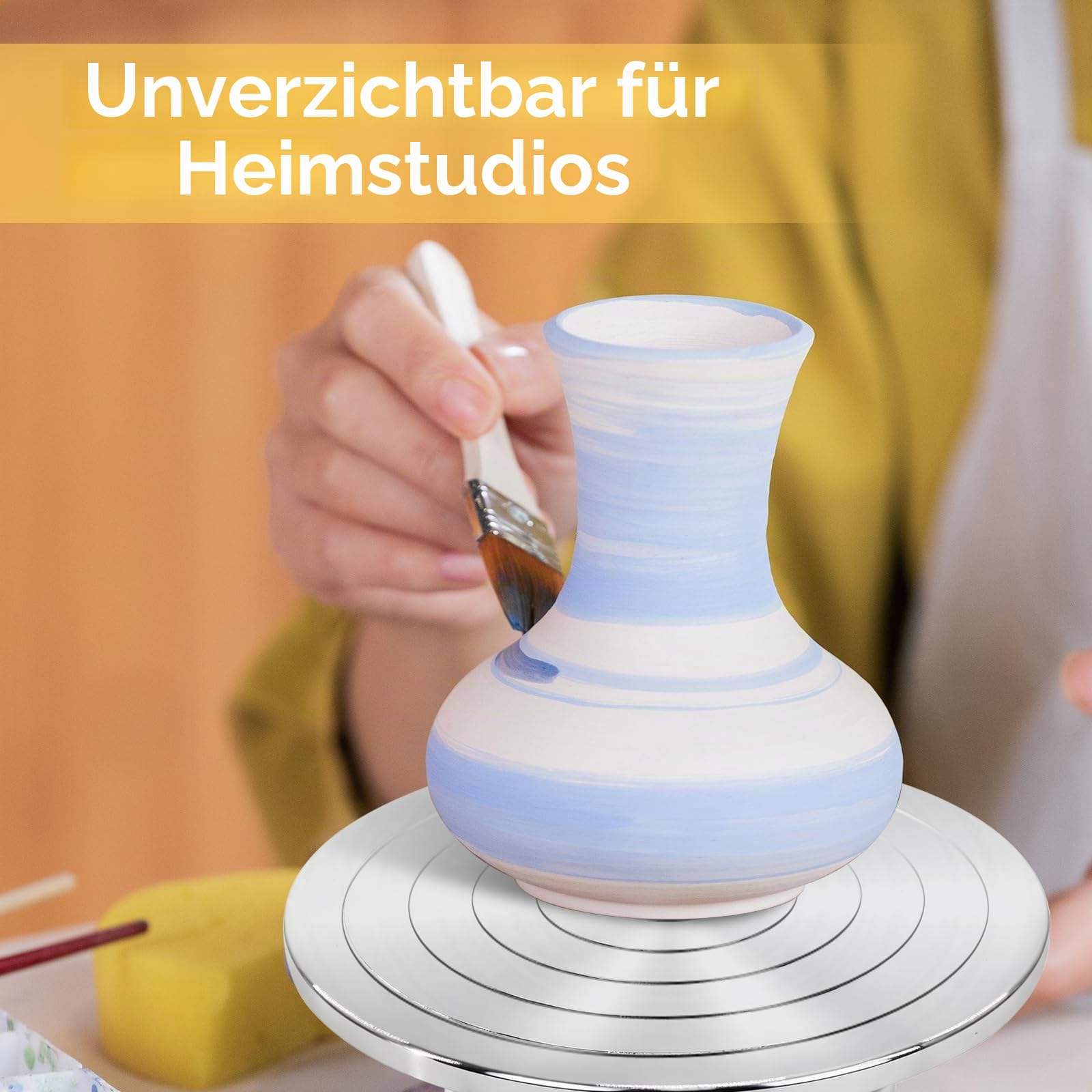 30 cm Doppelseitiges Keramik-Modellierrad für Erwachsene, robustes Aluminium-Bandrad mit Kugellagern, für Keramik, Tonmodellierung, Farbspritzen, Kuchendekoration